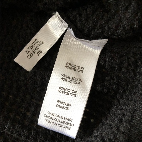 Calvin Klein Cotton Viscose Logo Light Sweater in Balck Size XL - Picture 7 of 11